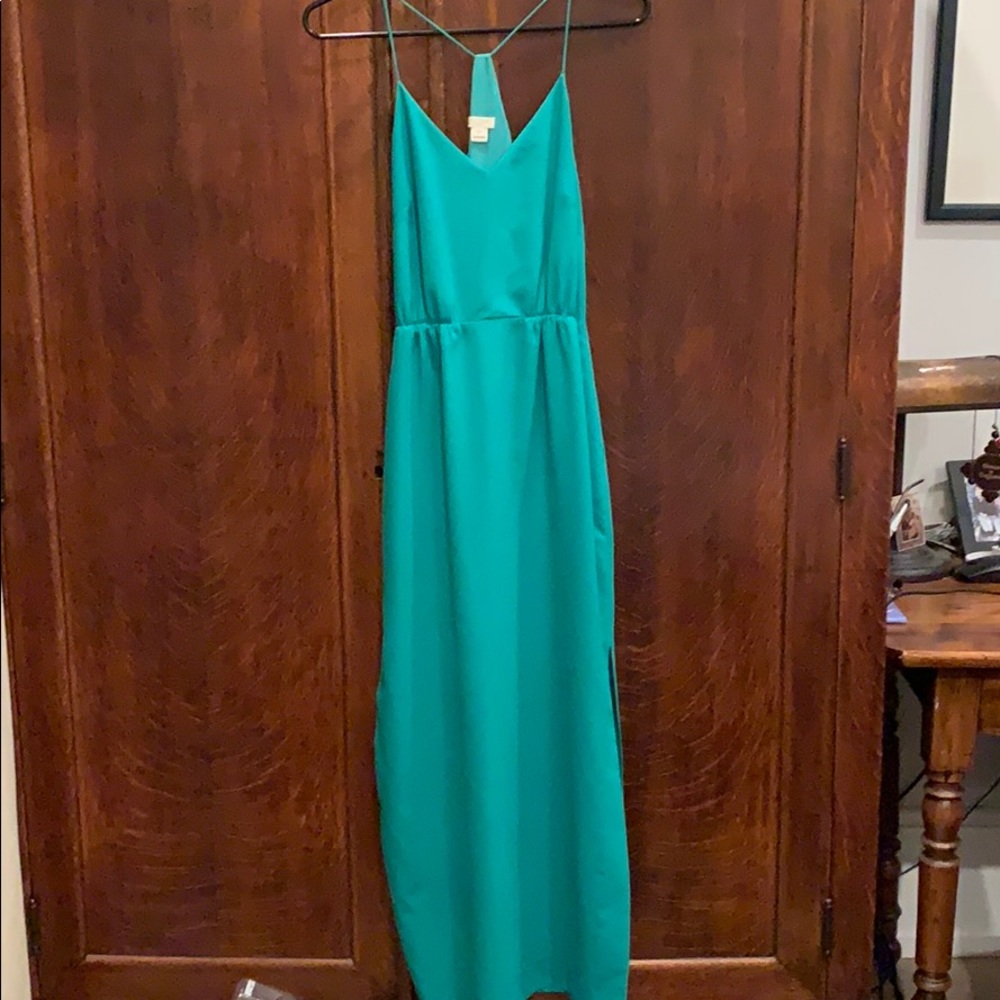 JCrew Factory Green Maxi Dress, Size 00